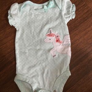 Baby girl onesie with unicorn